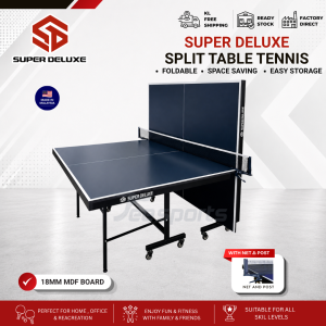 Super Deluxe Split Table Tennis Table 18mm Board With Net & Post